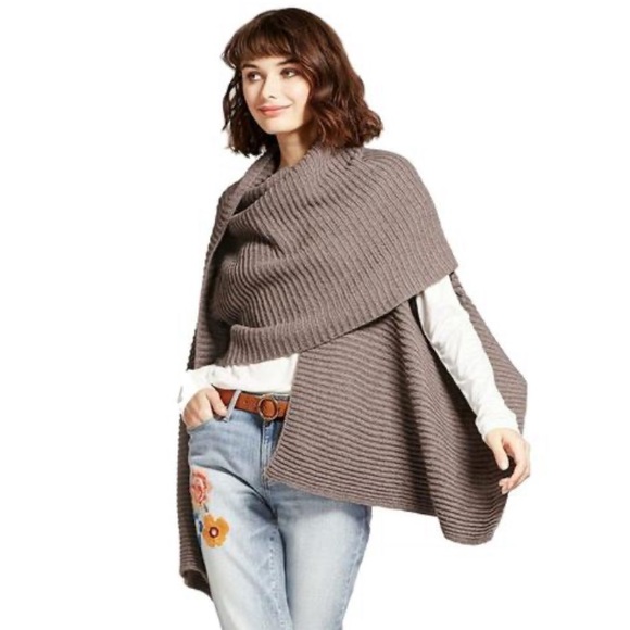 Mossimo Supply Co. Sweaters - Mossimo Drape Shrug Asymmetrical Sweater Wrap